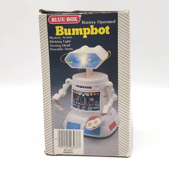 Blue-Box Battery Operated Bumpbot Household Robot Mystery Action Does Not Work - Picture 3 of 11